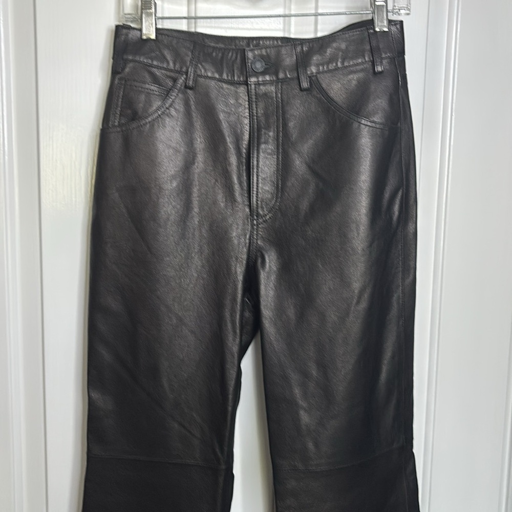 NWT NILI LOTAN Roe leather pants black size 4. Current season - Picture 4 of 12